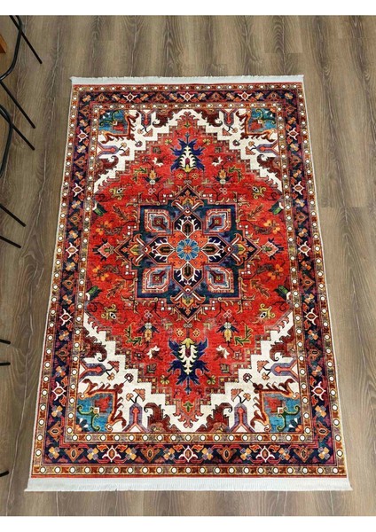 Mars Halı Kırmızı Tonlarında Etnik Eskitme Pamuk Dokuma Taban Halı 2253 fiyatları