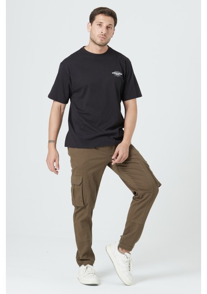 Erkek Kargo Cep Yandan Cepli Beli Lastikli Regular Fit Pantolon