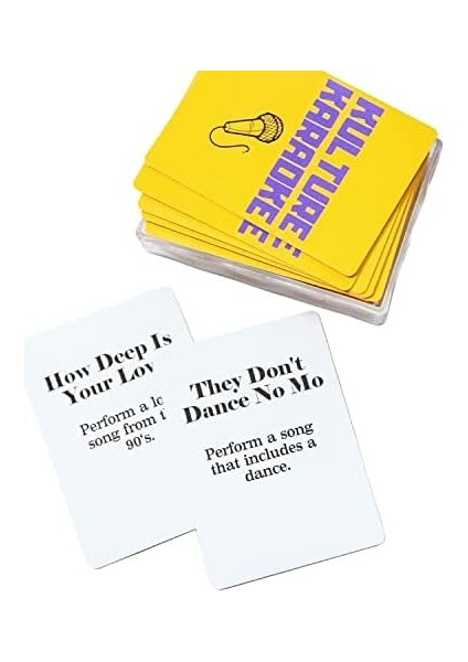 Karaoke Karoke: Karoke, 2+ Oyuncu Için Size Şarkı Fikirleri ve Eğlenceli Kategoriler Vermek Için Bu Kartlarla Oyununuza Veya Gecenize Yardımcı Olun, 14 Yaş Üstü fiyatları