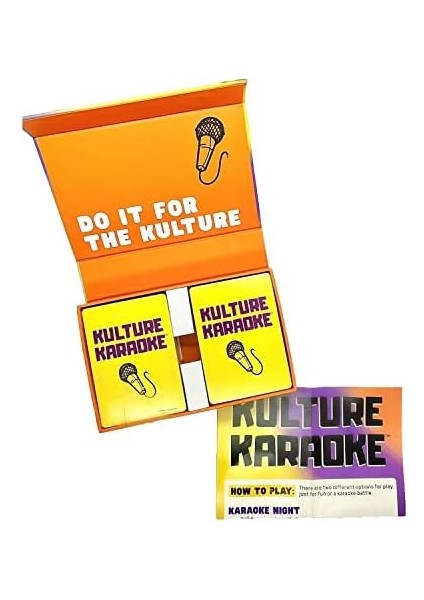 Karaoke Karoke: Karoke, 2+ Oyuncu Için Size Şarkı Fikirleri ve Eğlenceli Kategoriler Vermek Için Bu Kartlarla Oyununuza Veya Gecenize Yardımcı Olun, 14 Yaş Üstü modelleri