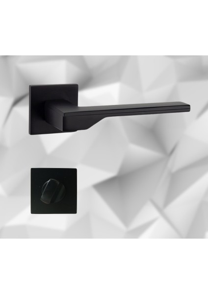 Stilo SİYAH Kare Rozetli Kapı Kolu Lüks WC Kapı Kolu fiyatları