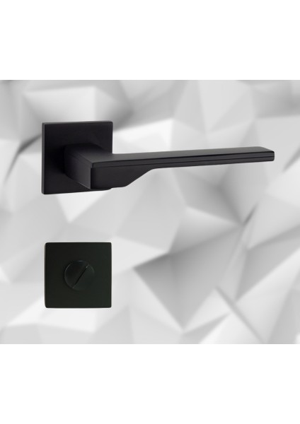 Stilo SİYAH Kare Rozetli Kapı Kolu Lüks WC Kapı Kolu modelleri