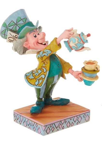 Traditions By Jim Shore Alice Harikalar Diyarında Dekoratif Figür, Çılgın Şapkacı, 12 Cm, Çok Renkli