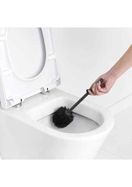 108587 Wc-Seti ve Fırça, Plastik, Mat Siyah, 30 x 20 x 10 cm fiyatları