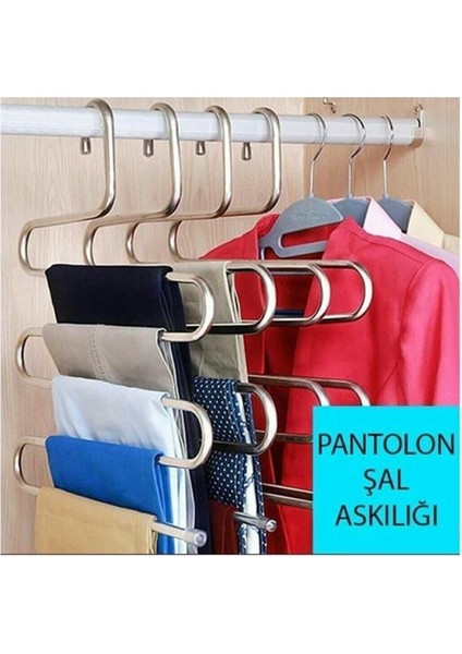 Ithal Dolap Içi 5 Katlı Pantolon Eşarp Şal Askısı Akıllı Askı ITH-0097