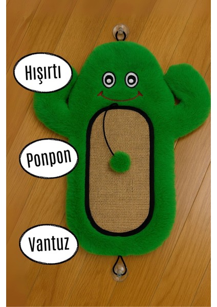 Kedi Tırmalama Matı Peluş Kaktüs Oyuncak Jüt Yüzey, Hışırtılı, Ponponlu ve Sabitlenebilir modelleri