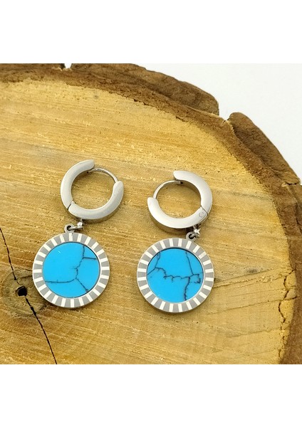 Gümüş Renk Figürlü Çelik Küpe modelleri