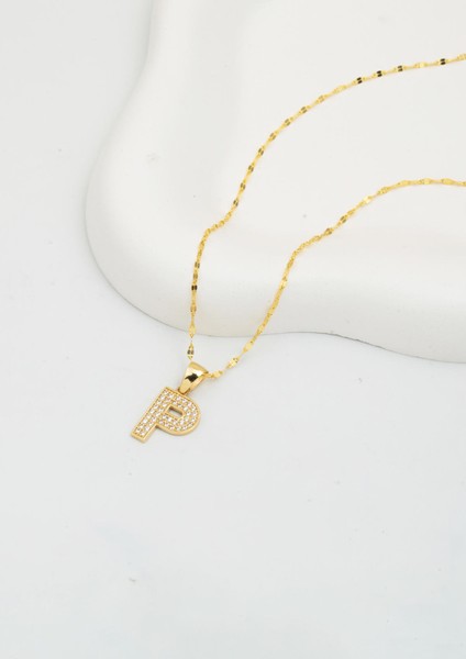 P Harfi 14 Ayar Altın Kolye modelleri