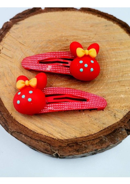 Kırmızı Renk Figürlü Çıt Çıt Çocuk Tokası