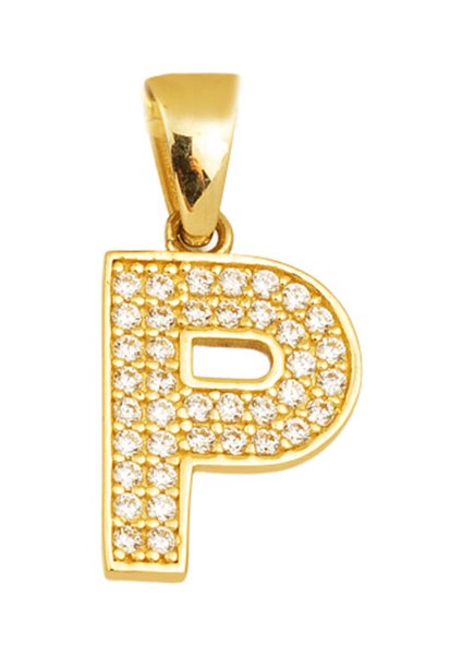 P Harfi 14 Ayar Altın Kolye Ucu