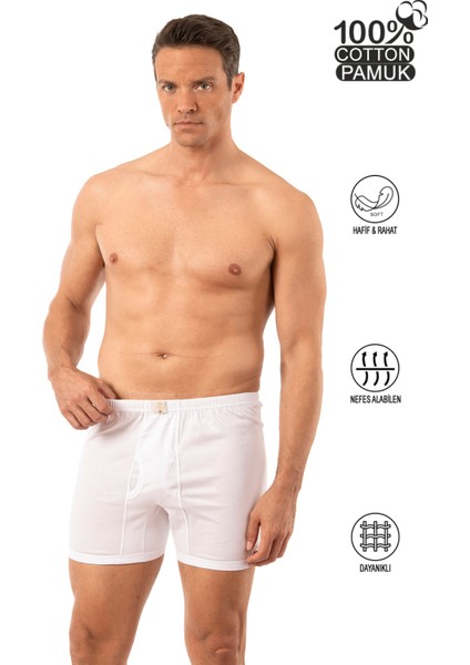 0043 Erkek Pamuklu Penye Kumaş Paçalı Don Boxer Külot