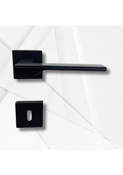 Stilo SİYAH Kare Rozetli Kapı Kolu Lüks Oda Kapı Kolu fırsatları