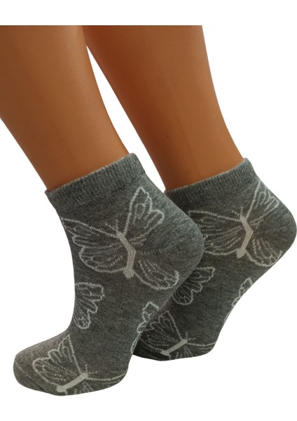 Kadın 3'lü Kelebek Desenli Patik Çorap modelleri