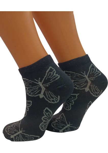 Kadın 3'lü Kelebek Desenli Patik Çorap fırsatları