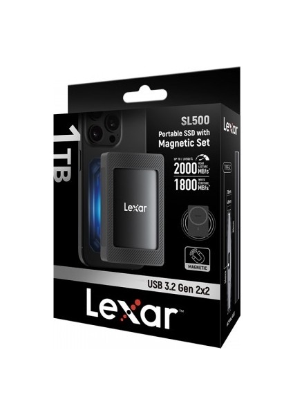 SL500 Manyetik 1TB 2000MB/sn Taşınabilir SSD LSL500M001T-RNBNG