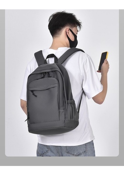 Sırt Çantası Trendy Sırt Çantası Basit Çift Sırt Çantası Ortaokul Öğrencisi Kolej Okul Çantası Moda Büyük Kapasiteli (Yurt Dışından) fırsatları
