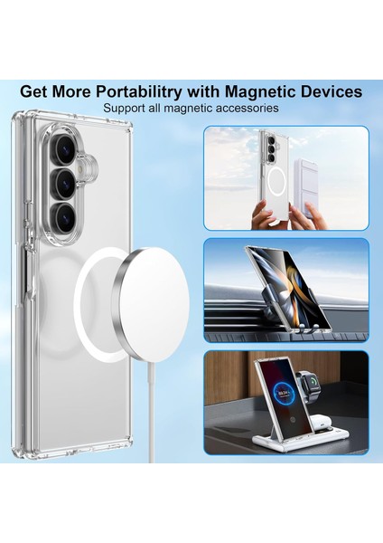 Samsung Galaxy Z Fold 7 Kılıf Magsafe Wireless Kablosuz Şarj Destekli Sert Şeffaf Darbe Emici Kapak fiyatları