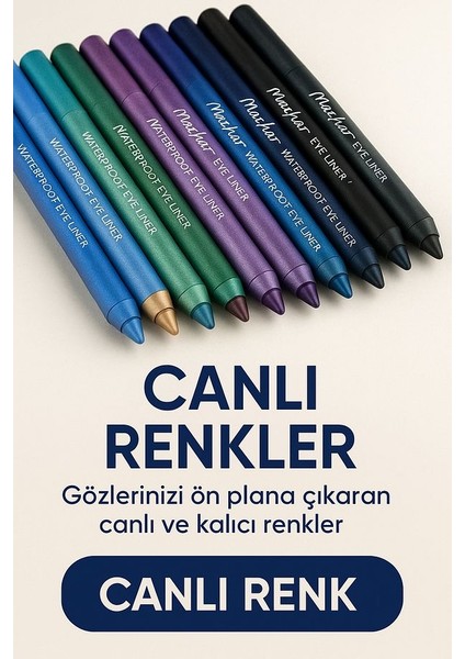 12 Renkli Yağlı Göz Kalemi & Eyeliner 12LI Set modelleri