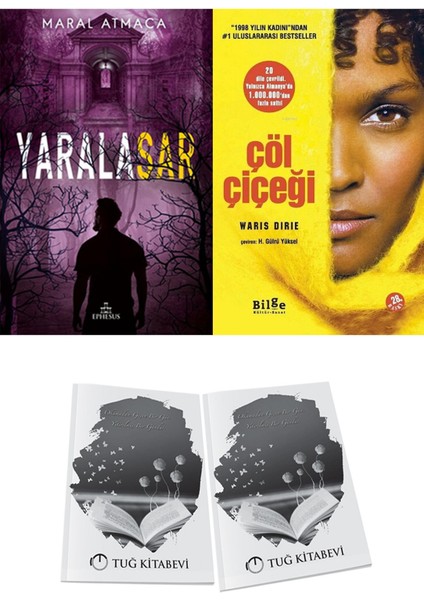 Çöl Çiçeği ve Ephesus Yayınları Yaralasar 3 Maral Atmaca 2li Set + Hediyeli