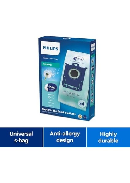 S-Bag® Anti-Alerjik Elektrikli Süpürge Torbası - Evrensel Uyumluluk, Alerji Sorunu Olanlar Için Ideal, Hijyenik Kapatma Sistemi, Yüksek Kalite Malzeme, 4'lü Paket, FC802204 fiyatları