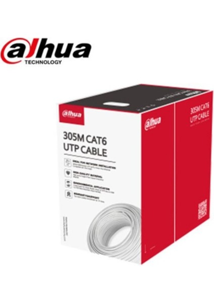 Nif Bilişim Dahua Pfm922ı-6un-C 305m Utp Cat6 23 Awg Cca Polyester Pvc Cat6 Kablo Beyaz