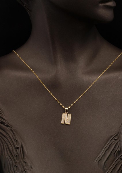 N Harfi 14 Ayar Altın Kadın Kolye fiyatları