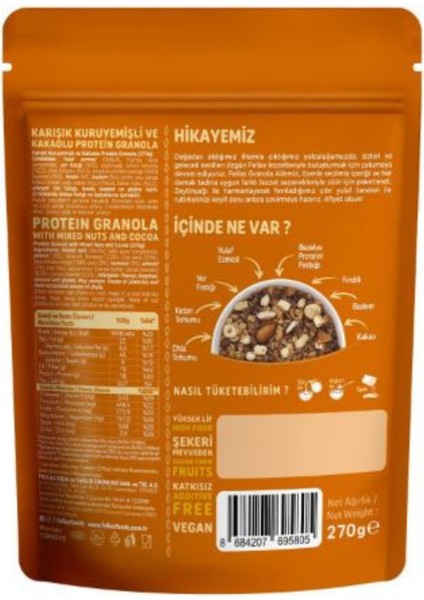 Karışık Kuruyemiş & Kakao Protein, Kırmızı Meyveler Protein, Antep Fıstığı & Kakao Granola 3'lü Set modelleri