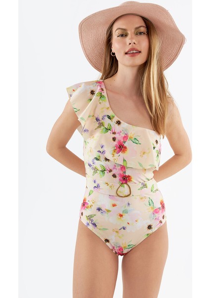 Somon Çıtır Çiçek Tek Omuz Mayo modelleri