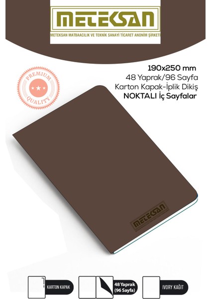 Kahverengi 19X25 cm Ebat Not Defteri
