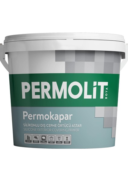 Permokapar Silikonlu Dış Cephe Örtücü Astar Beyaz 3,5kg - 10KG - 20KG | Minimum Boya Sarfiyatı, Renk Dalgalanmasını Önler
