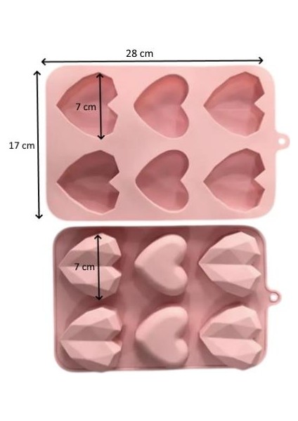 Silikon Kek Kalıbı Kalp Düz Elmas Şekilli fiyatları