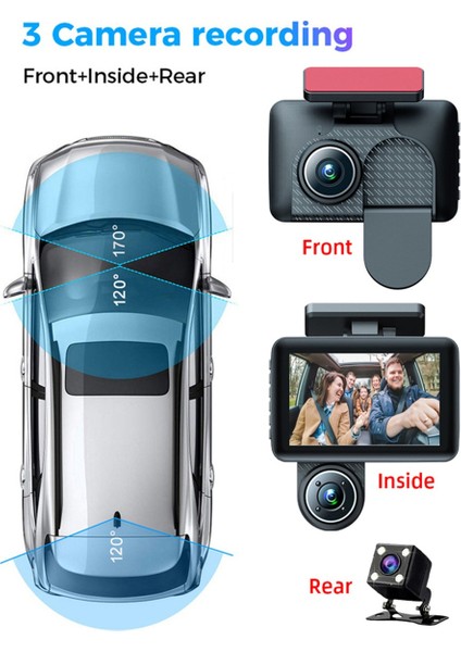 Full Hd Gece Görüşlü Araç Kamerası | 170° Geniş Açı, Otomatik Kayıt, G-Sensör R indirimleri