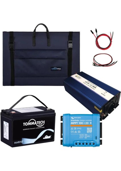 200W Marin Solar Paketi 200W Taşınabilir Panel 500W Ups Inverter 1.3kw Lityum Batarya