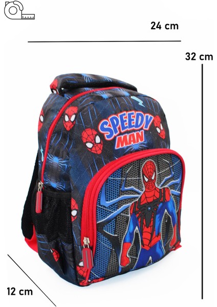 2 Gözlü Speedy Man Anaokulu Çantası - Erkek Çocuk Çanta Kreş Çantası - Örümcek Adam Çanta indirimleri