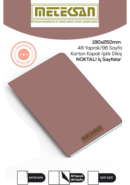 Pembe 19X25 cm Ebat Not Defteri
