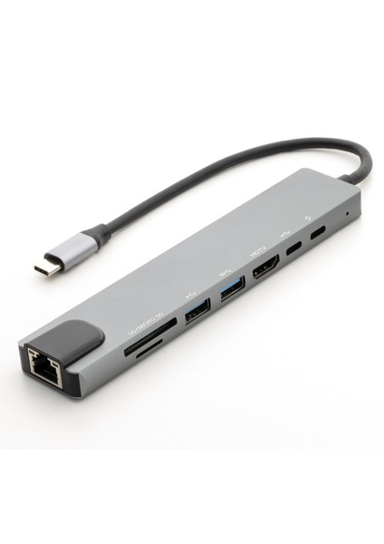 Macbook Pro Air USB Type-C Hub Dönüştürücü Çevirici Çoklayıcı USB Hdmı Micro Sd 8 Girişli fiyatları