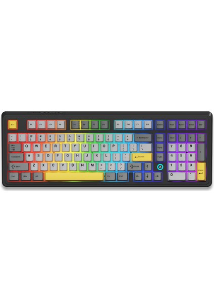 AK980 Sarı Siyah Daydream Switch Full Rgb Aydınlatmalı Kablolu Mekanik Klavye – 101 Tuş, N-Key Rollover, 20 Rgb Modu, 1.6m USB Type-C Kablo, Abs Gövde
