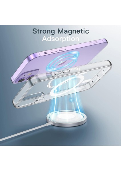 Iphone 12 / 12 Pro Uyumlu Magsafe Şarj Özellikli Şeffaf Kamera Koruma Çıkıntılı Şeffaf Magsafe Kılıf fırsatları