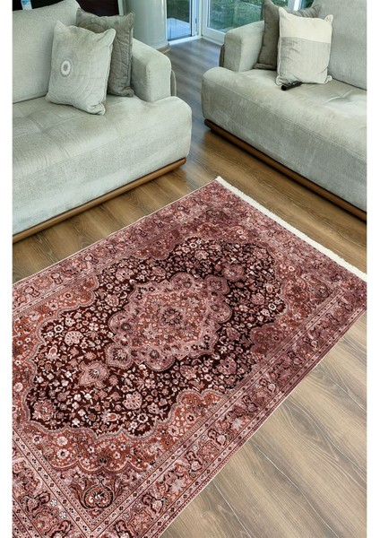 Mars 2252 Klasik Renkli Etnik Eskitme Pamuk Dokuma Taban Halı Salon Halısı fırsatları