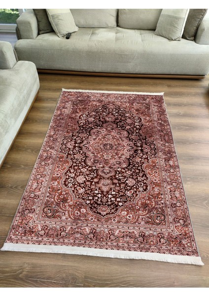 Mars 2252 Klasik Renkli Etnik Eskitme Pamuk Dokuma Taban Halı Salon Halısı