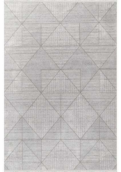 Bambu Saten Halı Kilim Salon Mutfak Koridor Yolluk Dokuma Makine Halısı Petra 4 Gri