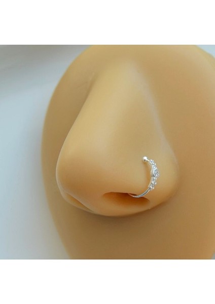 925 Ayar Gümüş Deliksiz Sıkıştırmalı Halka Burun Hızma – Taşlı, Ayarlanabilir fırsatları