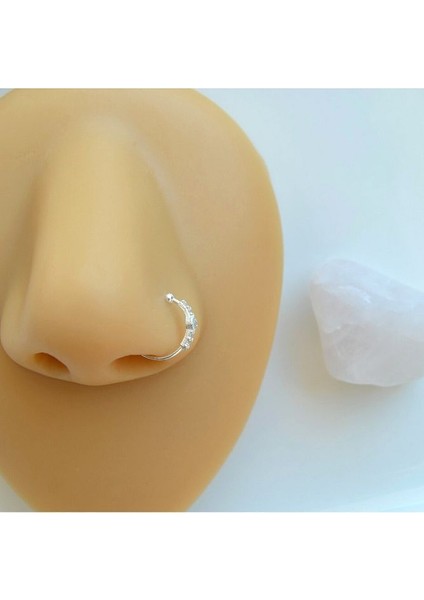 925 Ayar Gümüş Deliksiz Sıkıştırmalı Halka Burun Hızma – Taşlı, Ayarlanabilir indirimleri