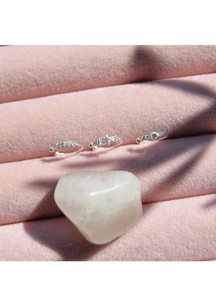 925 Ayar Gümüş Deliksiz Sıkıştırmalı Burun Hızma Seti – Taşlı, Yıldızlı, Minimal, 3’lü