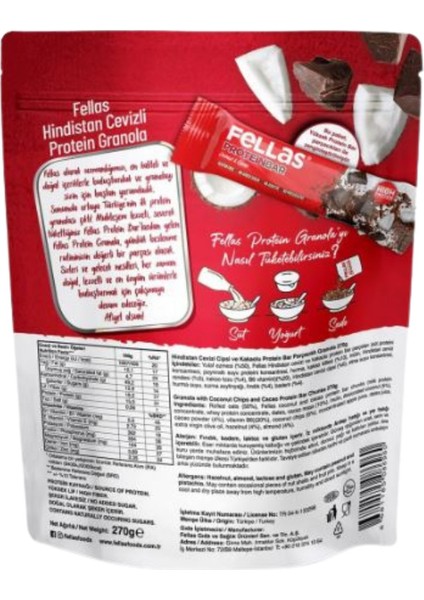 Protein Granola -Hindistan Cevizi 270 gr - Kırmızı Meyveler 270 gr 2'li Set modelleri