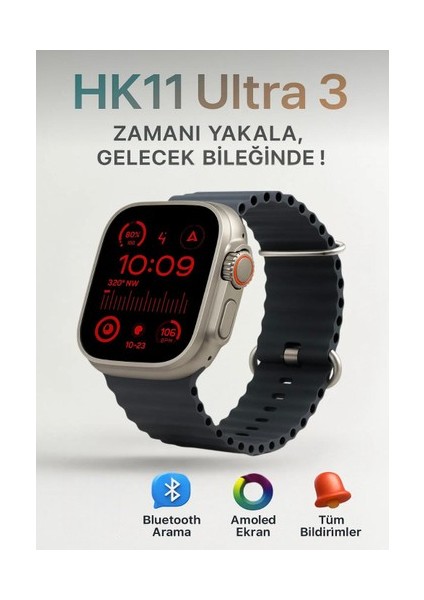 2025 HK11 Ultra 3 2.02” Amoled Ekran Nfc & Bluetooth Destekli Aı Robot Özellikli 4gb Hafıza fiyatları