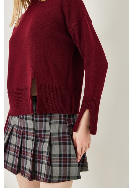 Kadın Balıkçı Yaka Önü Yırtmaçlı Triko Kazak fırsatları