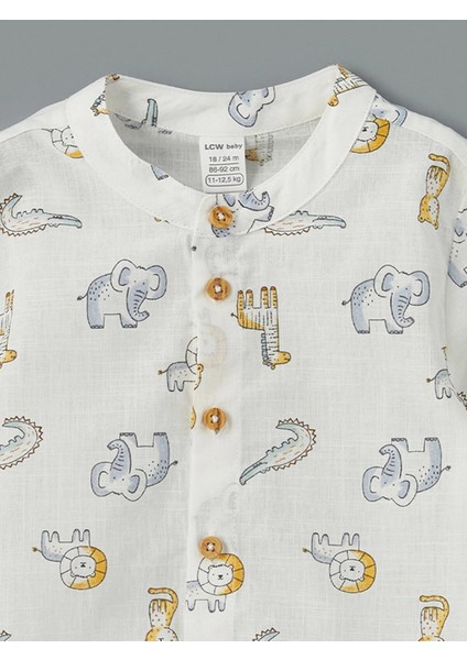 Lcw Baby Ekru Hakim Yaka Erkek Bebek Gömlek ve Pantolon 2'li fırsatları