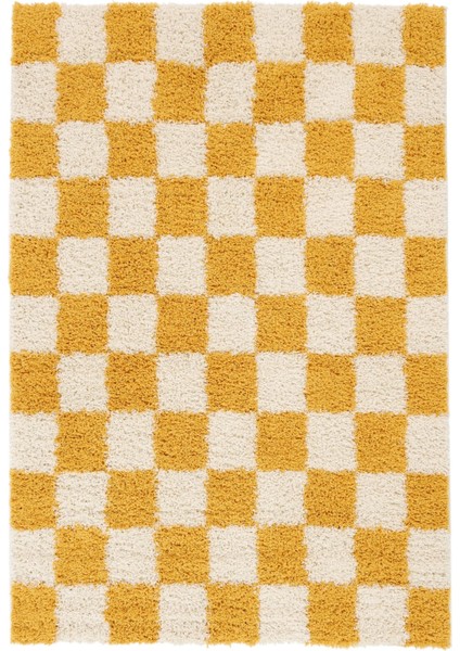 Yarım Ay Paspas Hediyeli Dama Desenli Kaymaz Taban Yıkanabilir 2 Parça Banyo Paspası 60X100 cm Shaggy Chess fırsatları