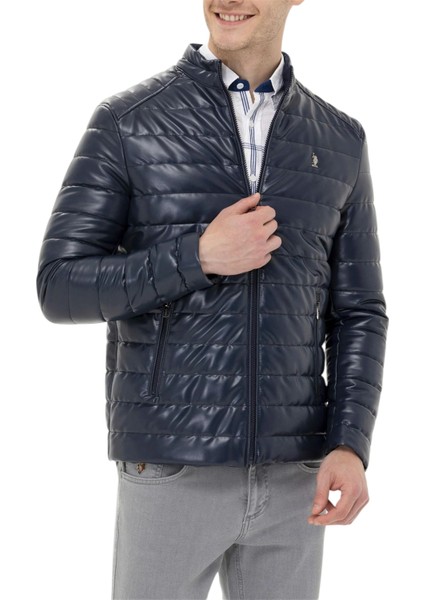 Erkek Lacivert Deri Mont P23086 indirimleri